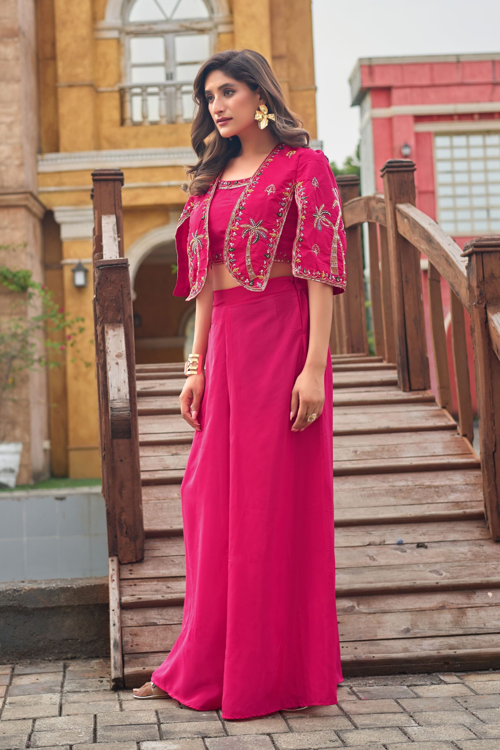 koti-plazo-blouse-rani-pink-3pc-marridge-function-part-festival-occasion-trending-design-outfit-4