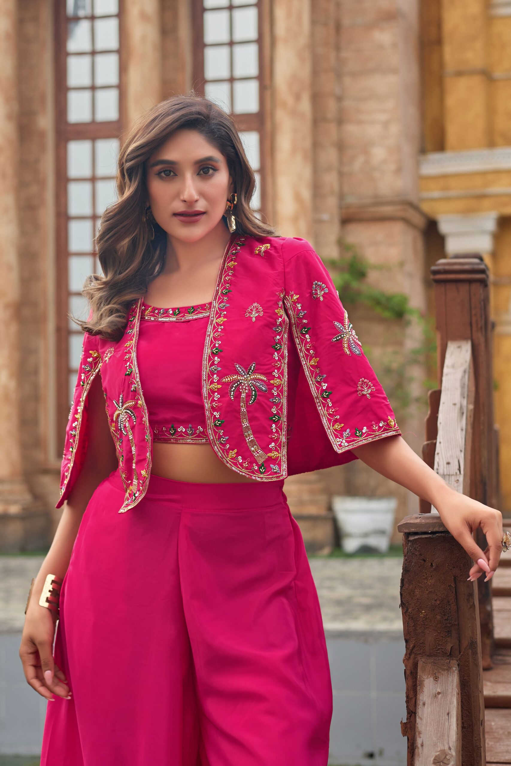 koti-plazo-blouse-rani-pink-3pc-marridge-function-part-festival-occasion-trending-design-outfit-4