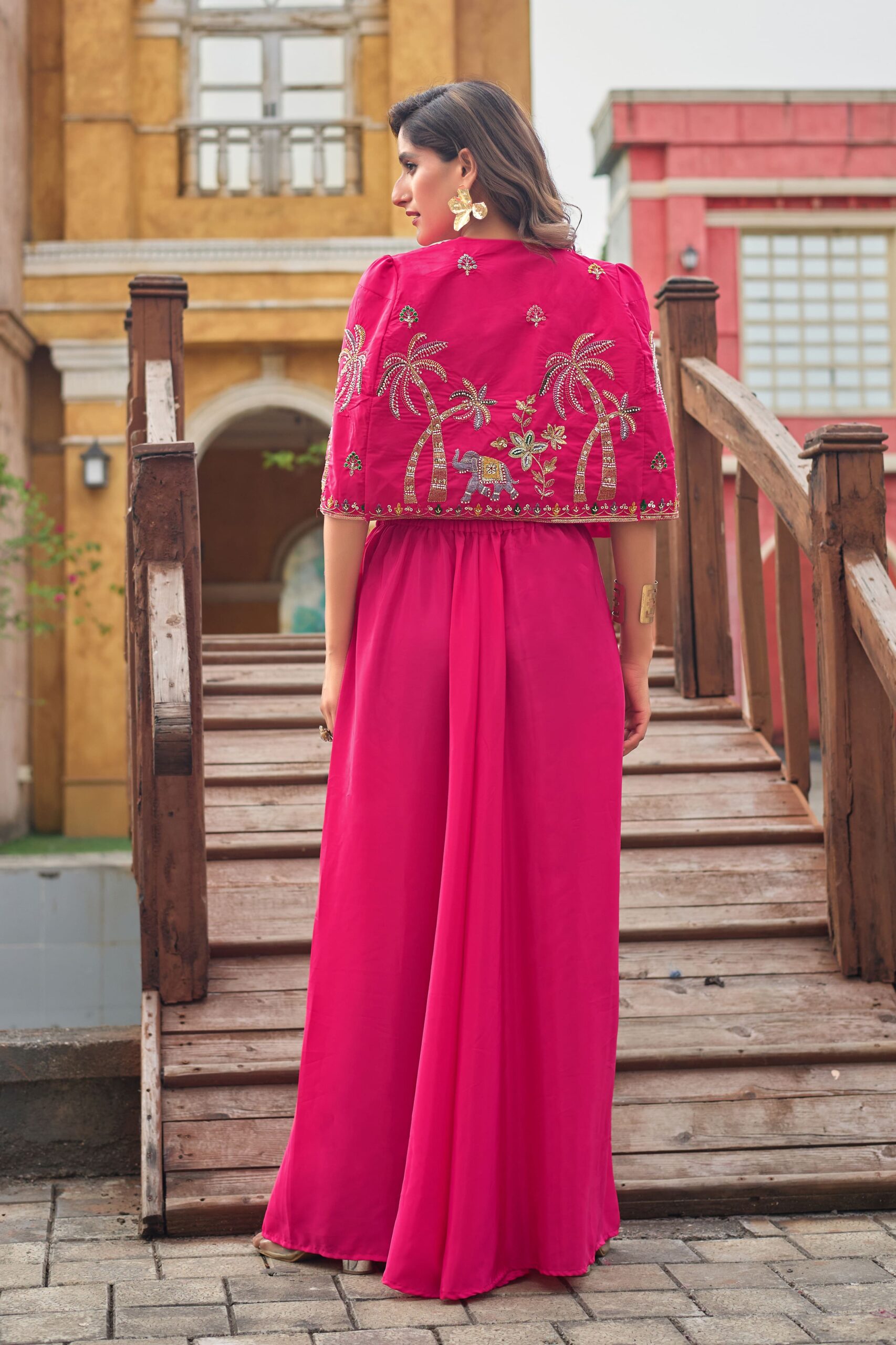 koti-plazo-blouse-rani-pink-3pc-marridge-function-part-festival-occasion-trending-design-outfit-4