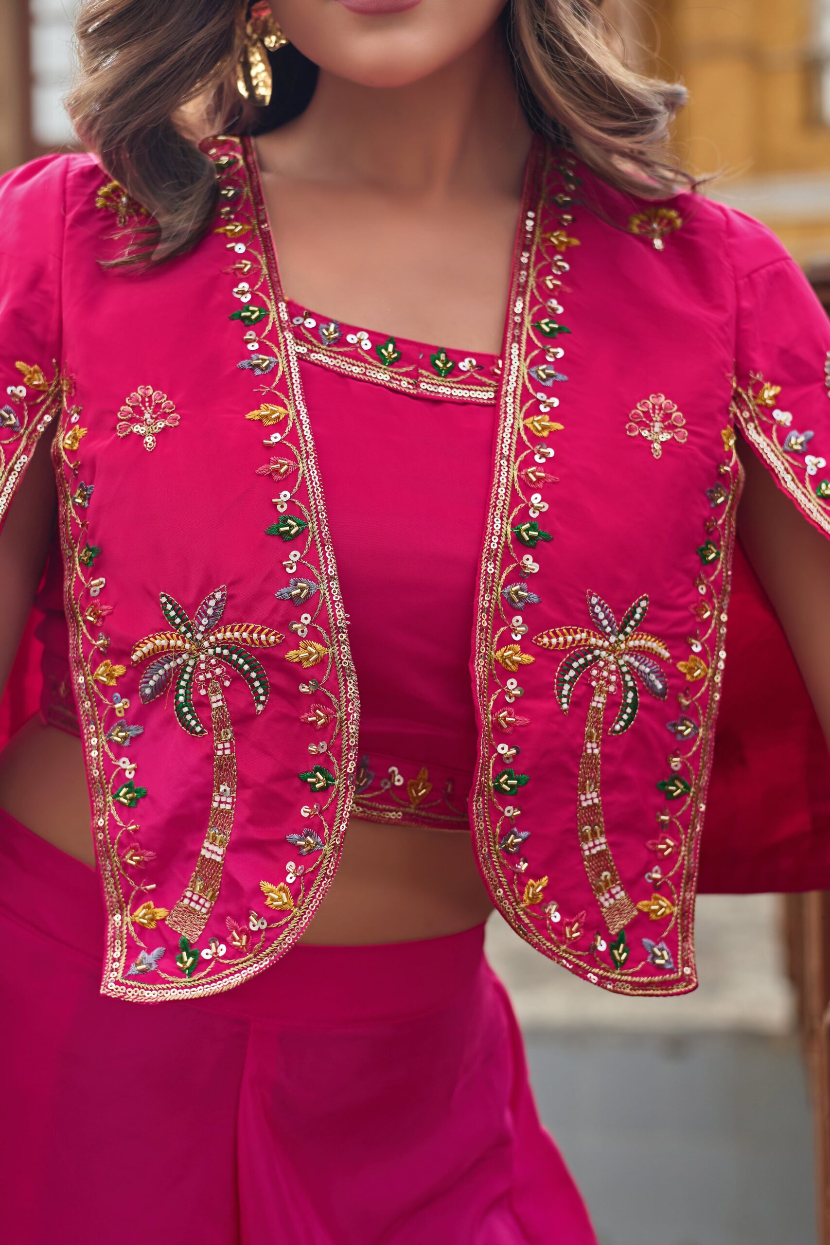 koti-plazo-blouse-rani-pink-3pc-marridge-function-part-festival-occasion-trending-design-outfit-4